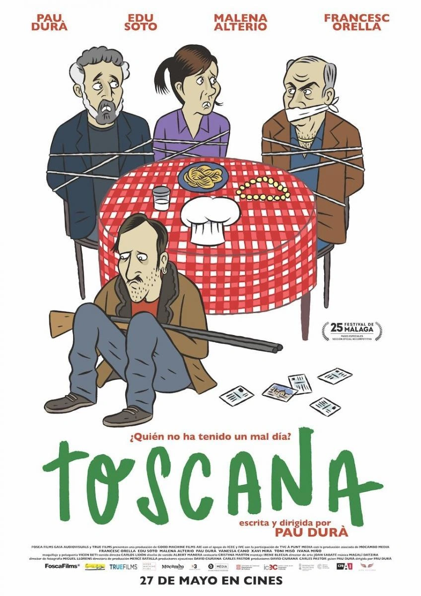 Cartel “Toscana” con bandera italiana